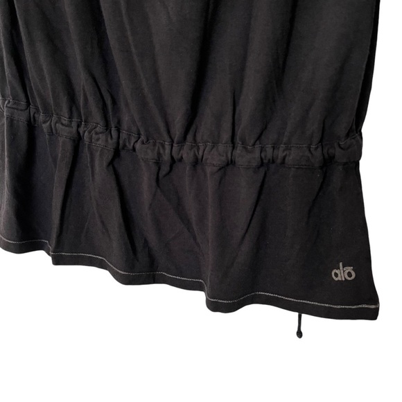 ALO Yoga Bamboo Blend Keyhole Open Back Top Tunic Drop Cinch Waist Size Medium - Picture 7 of 15